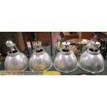 4 vintage industrial light fittings