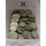 Box of pre 1947 coins - Approx 620g