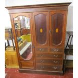 Edwardian mahogany inlaid compactum