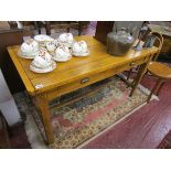 Antique pine hall table with drawers