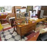 Edwardian mahogany & inlaid dressing chest A/F