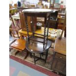 Small oak gateleg table and occasional table