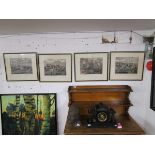 Set of 4 prints - 'First Steeple Chase on Record'