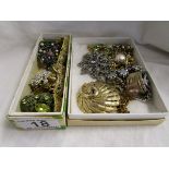 2 small boxes of costume jewellery