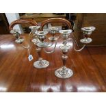 Pair of plated candelabra