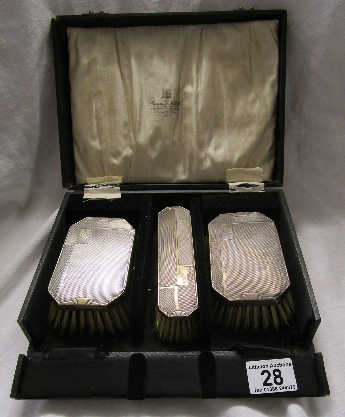 Victorian silver brush set