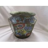 Interesting early bronze & cloisonné pot