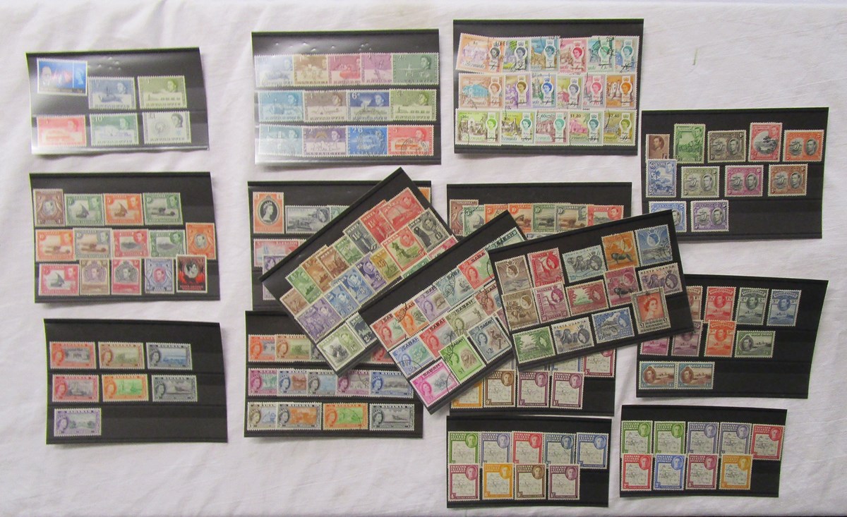 Stamps - 16 Stockcards of high value Geroge & Elizabeth Commonwealth - Approx cat value £1500