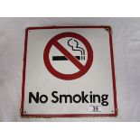 Vintage enamel 'No Smoking' sign