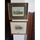 2 mid 19C engravings - Kiddwelly Castle & Hereford Cathedral