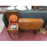 Sewing box & small Sutherland table