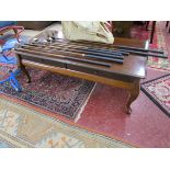 Large mahogany coffee table with drawers