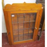 Pine and glazed corner cupboard