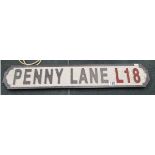 Novelty wooden Street sign - 'Penny Lane'
