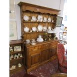 Pine dresser with rack