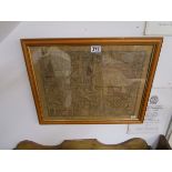 Old framed map of 'Somersetshire'