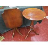 2 small mahogany tip-top tables