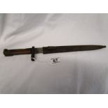 F.G.G.Y. military bayonet in sheath