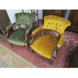 Pair of Edwardian tub chairs