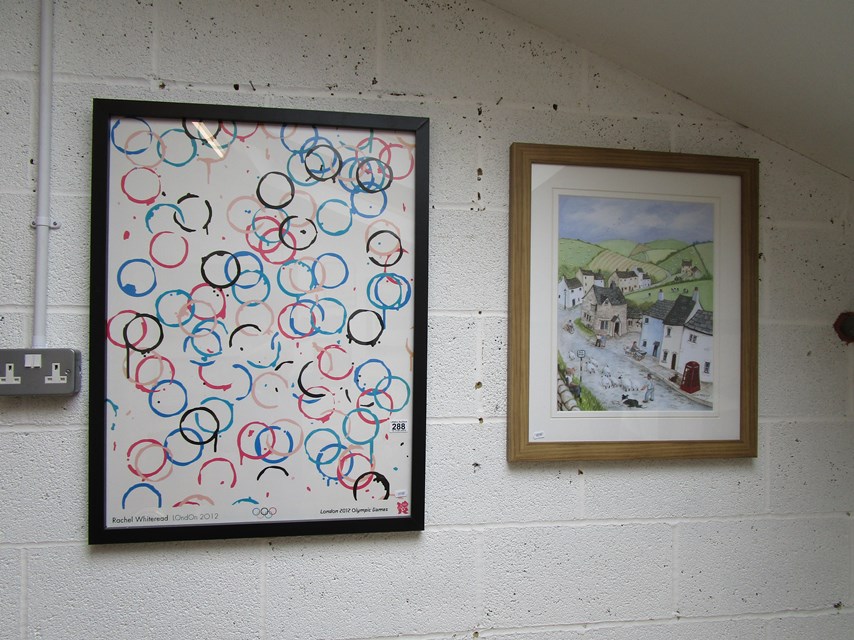 2 prints - Olympics & village scene