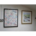 2 prints - Olympics & village scene