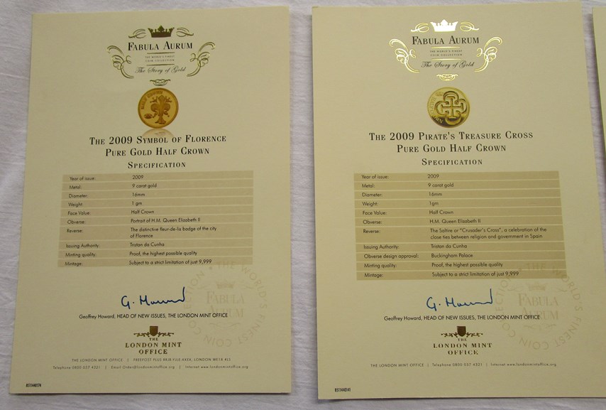 8 gold coins with certificates - Image 2 of 5