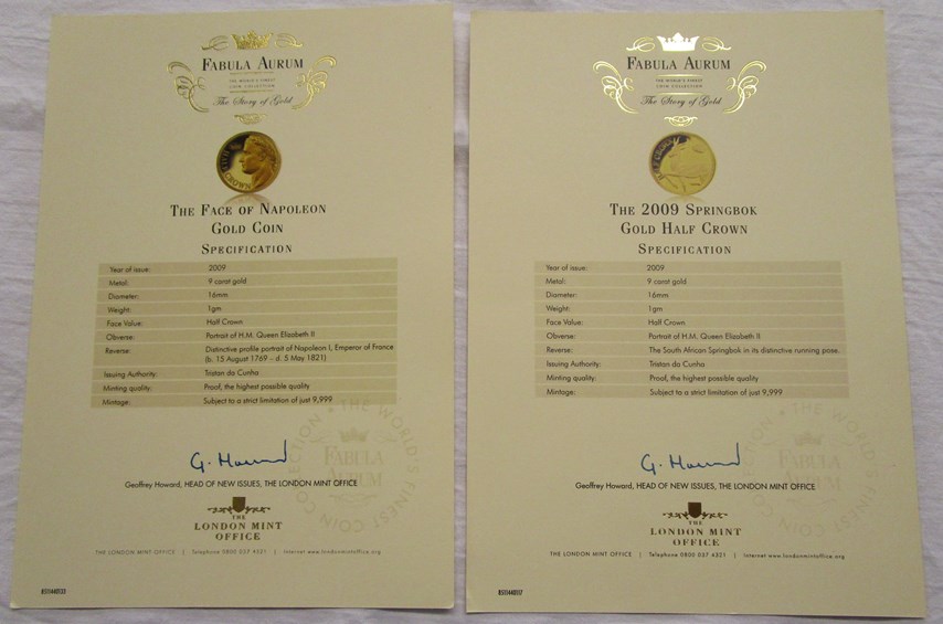 8 gold coins with certificates - Image 3 of 5