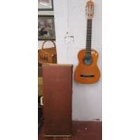 Acoustic guitar in case