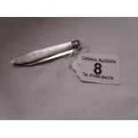 Silver & mother-of-pearl penknife