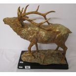 Large gilt stag figure on base