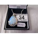 Moonstone pendant on chain