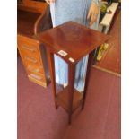 Edwardian inlaid mahogany plant stand