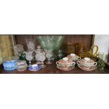 Shelf of china and glass