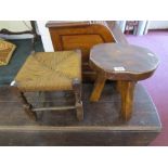 2 oak stools