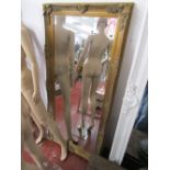 Large ornate gilt framed & bevelled glass wall mirror