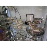 Shelf of silver plate