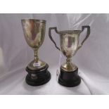 2 hallmarked silver trophies - Silver weight approx 229g