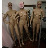 3 naked lady manikins