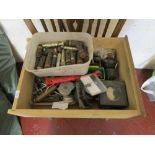 Box of tools to include engineering gauges etc