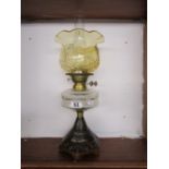 Victorian oil lamp with shade