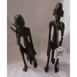 2 ethnic bronze figures
