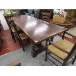 Good quality solid oak refectory table - Approx 250cm x 89cm