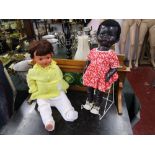 1950's Pedigree black plastic doll and another