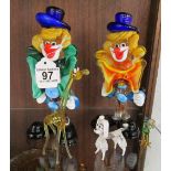 Glass clowns and animals