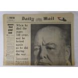 Several original newspapers etc commemorating the death & funeral of Sir Winston Churchill