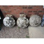 3 antique staddle stones with tops