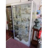 Large modern display case with sliding doors