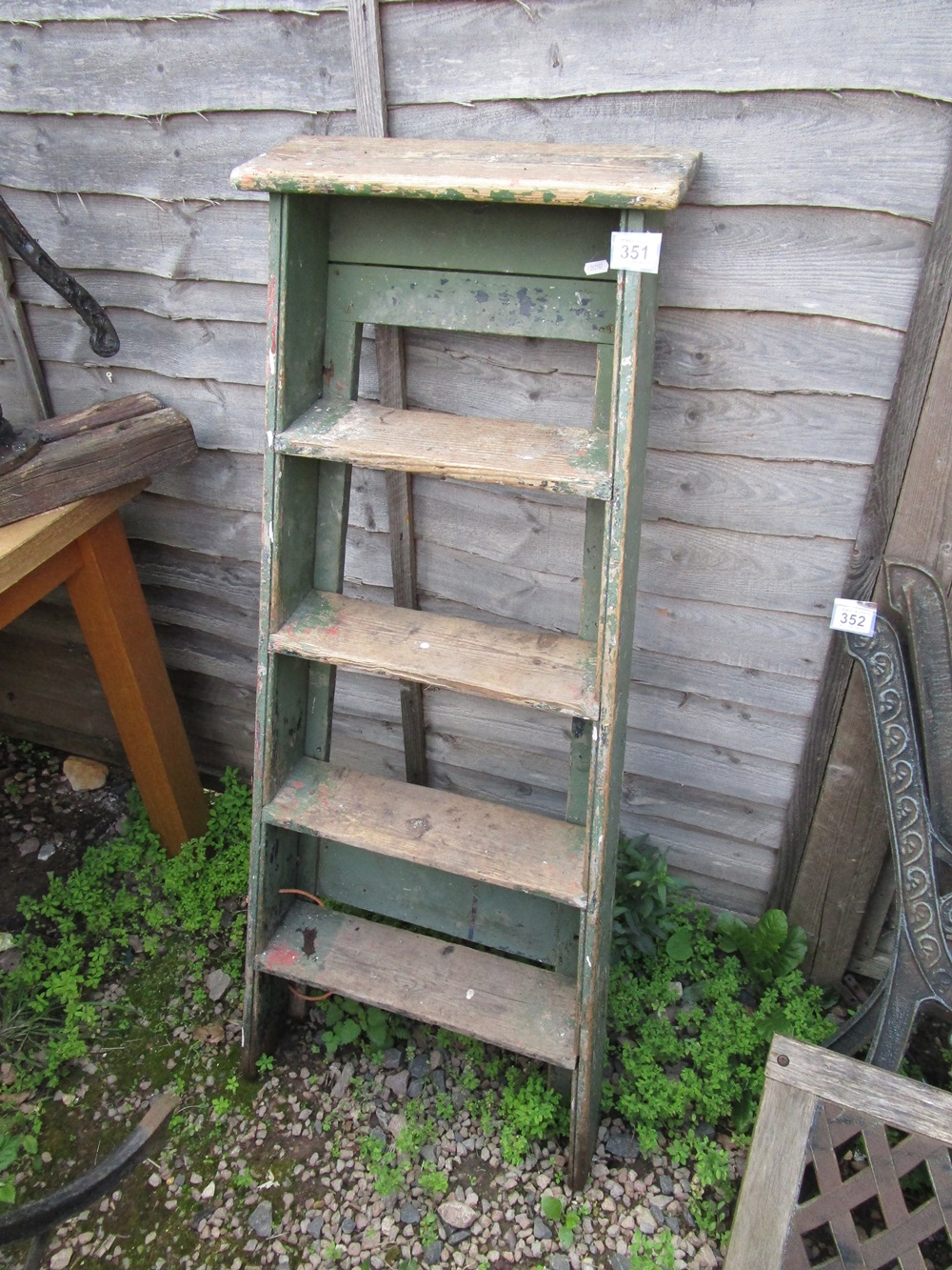 Vintage wooden step ladder