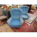 Pair of retro Swedish swivel chairs