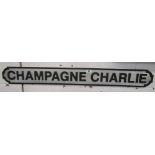 Novelty wooden 'Champagne Charlie' sign